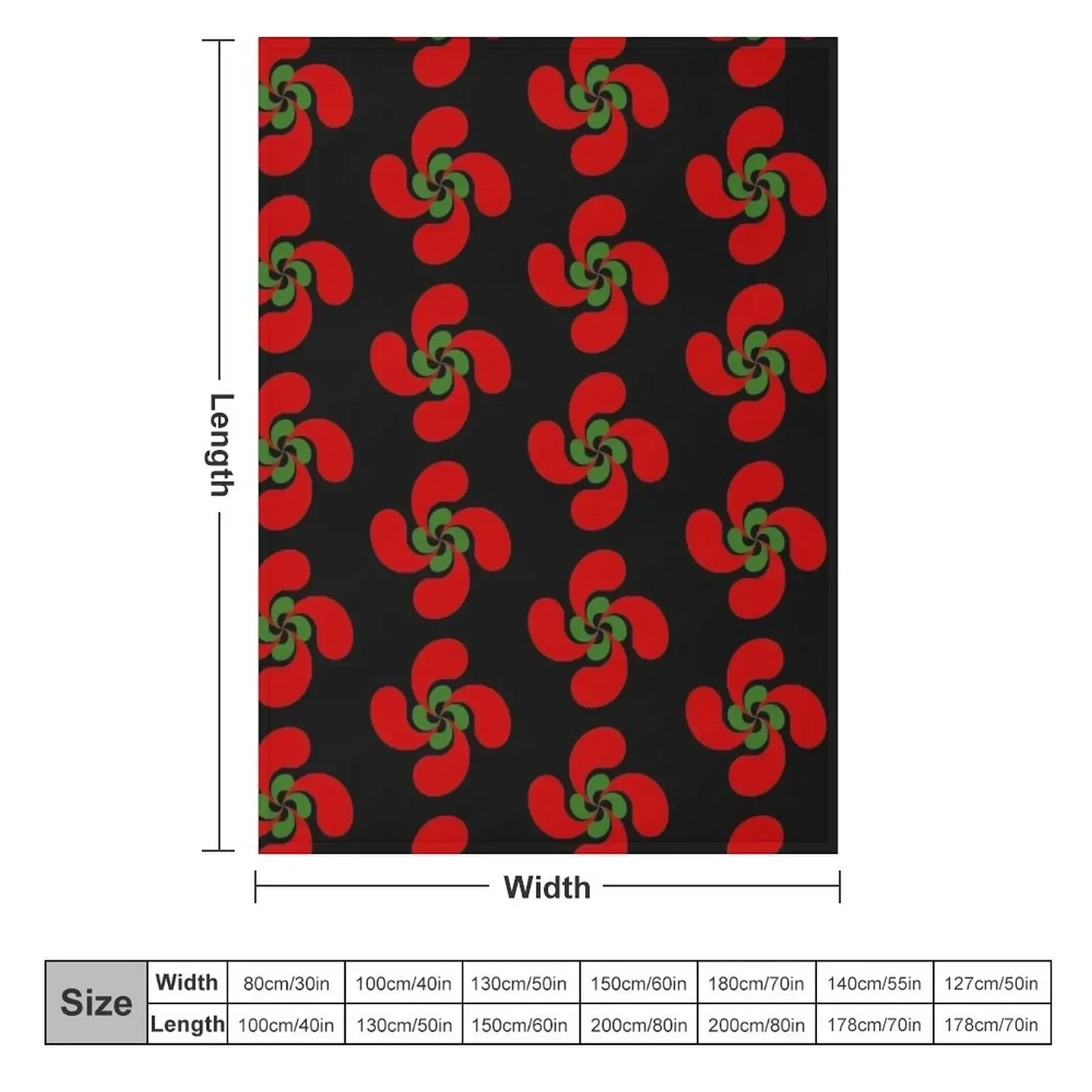 Basque Cross Lauburu Red Green White Euskadi Throw Blanket halloween Custom Blankets