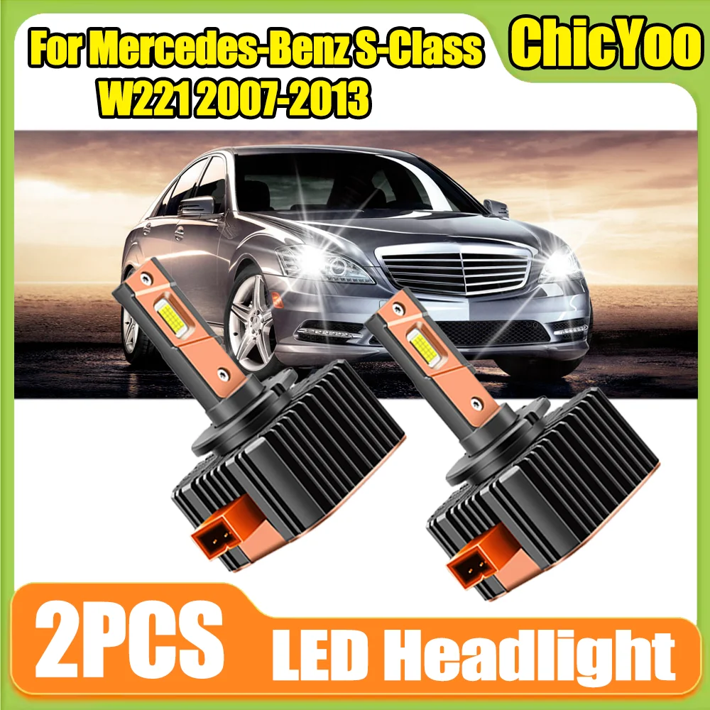

2PCS Canbus LED Headlamps Bulbs D1S 120W Auto HID Xenon Lights 30000LM 6000K White 12V For Mercedes-Benz S-Class W221 2007-2013