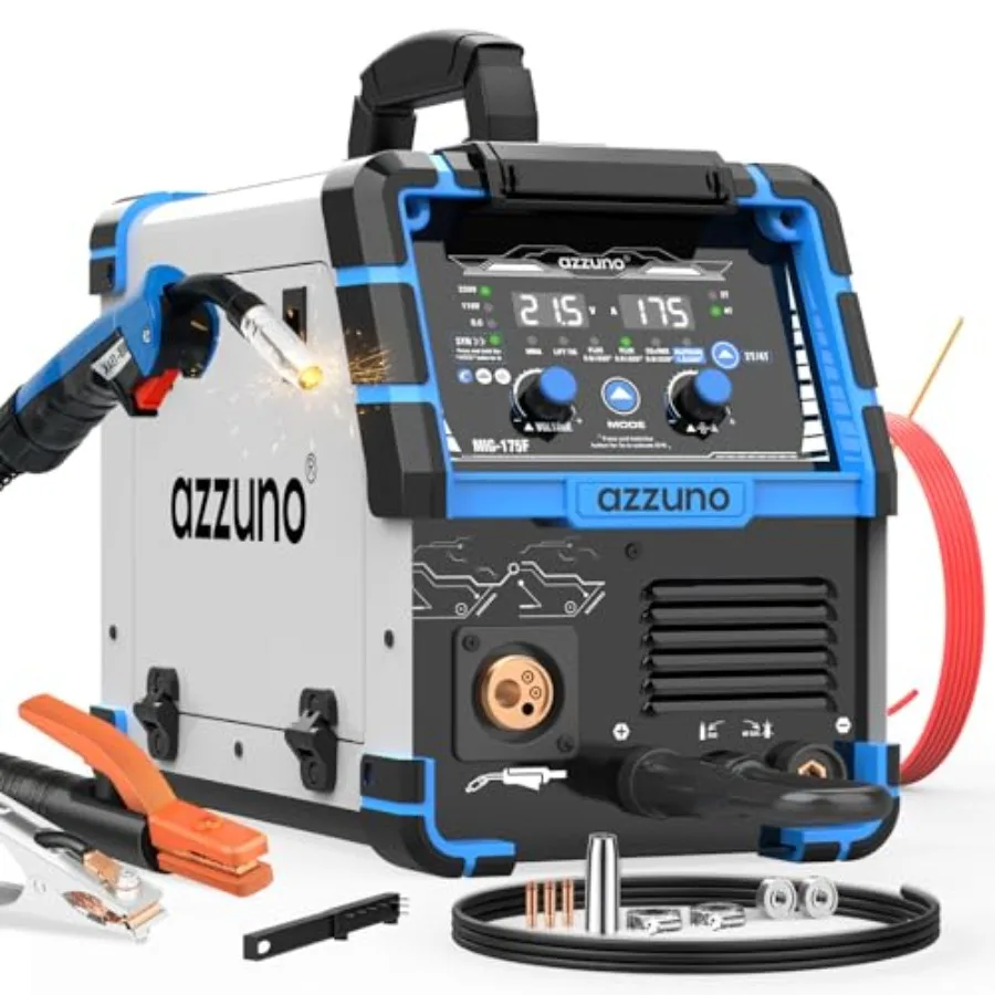 

Single PULSE Aluminum MIG Welder Machine 175Amp 110V 220V 5-in-1 Multiprocess Welding Machine with PULSE Aluminum MIG/Fl