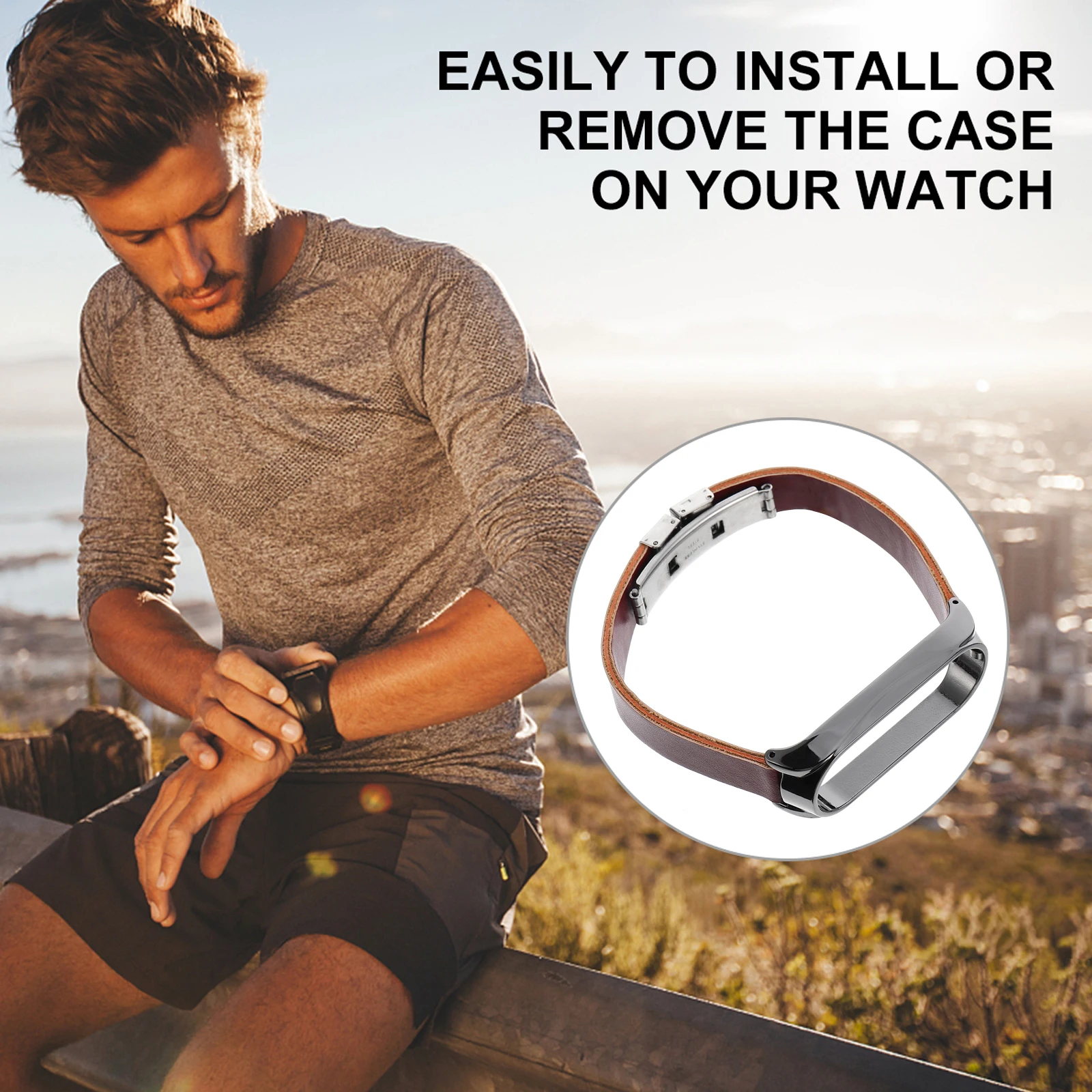 

Replacement Watch Band Wristband Strap Compatible for Mi Wristbands Pu Man