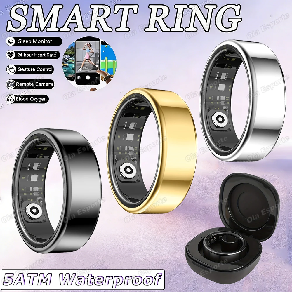 

2026 Smart Ring Outdoor Sports Mode Rings Heart Rate Blood Oxygen/Pressure Sleep Health Monitoring 5ATM Waterproof Smartring New