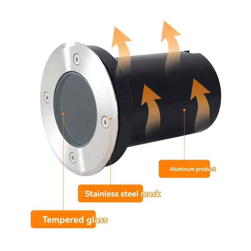 Carcasa Redonda para Bombilla GU10 NOCM, para Iluminación Exterior de Suelo, Carcasa para Lámpara Subterránea