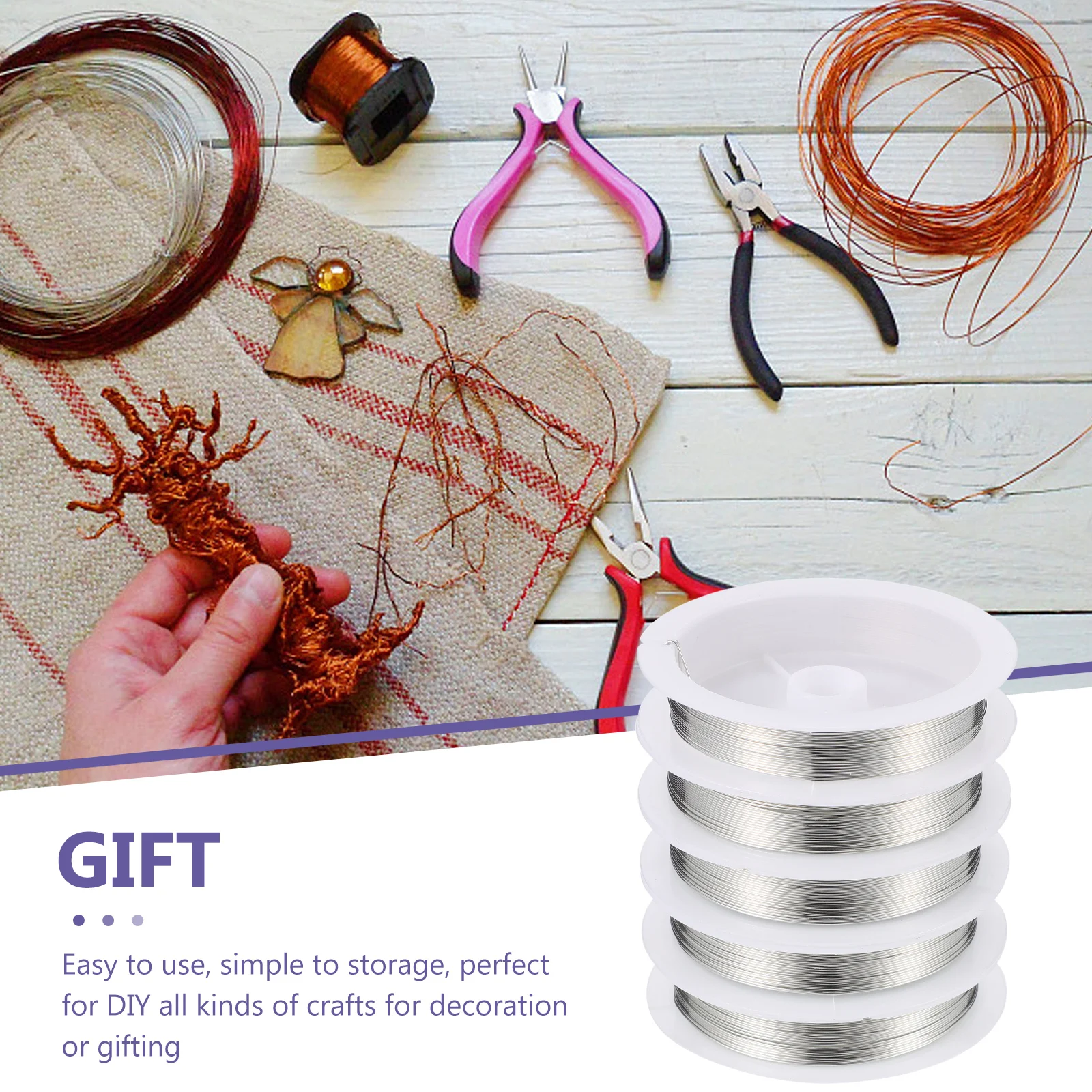 

Copper Wire Rolls Set for Jewelry Making Necklace Beading Craft Projects Safe Wire For Jewelry Making Durable Easy Storage