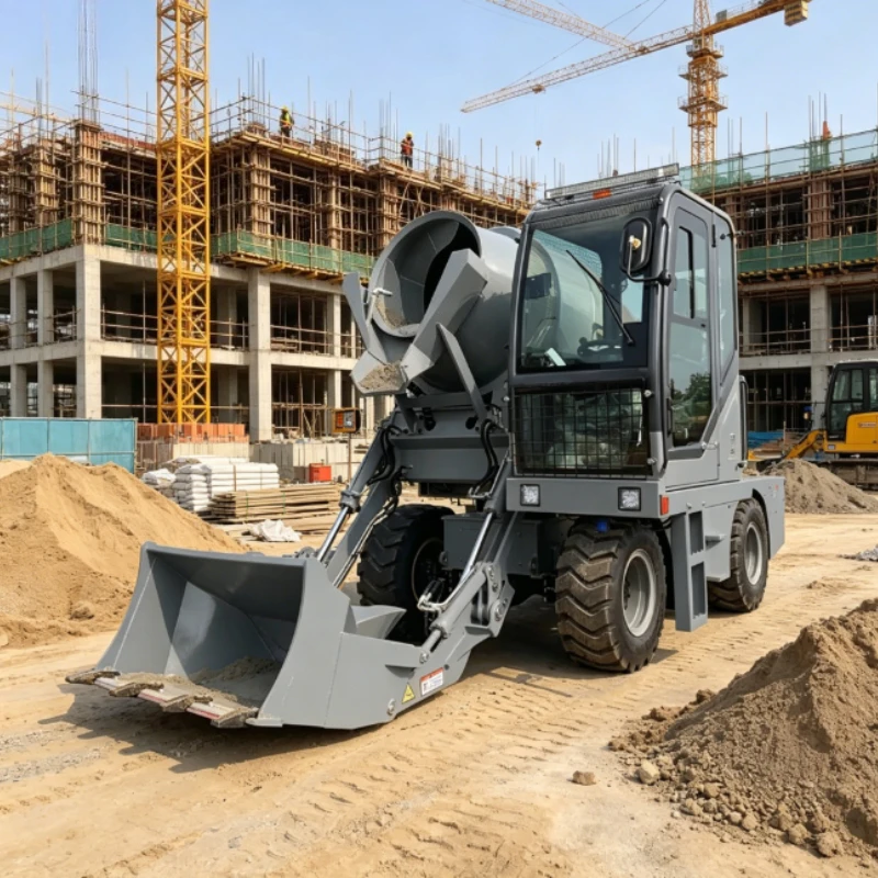 Customized Self Loading Concrete Machine Factory Direct Sale 2.6 m³  Concrete Mixer Truck With 270° Tank Rotation
