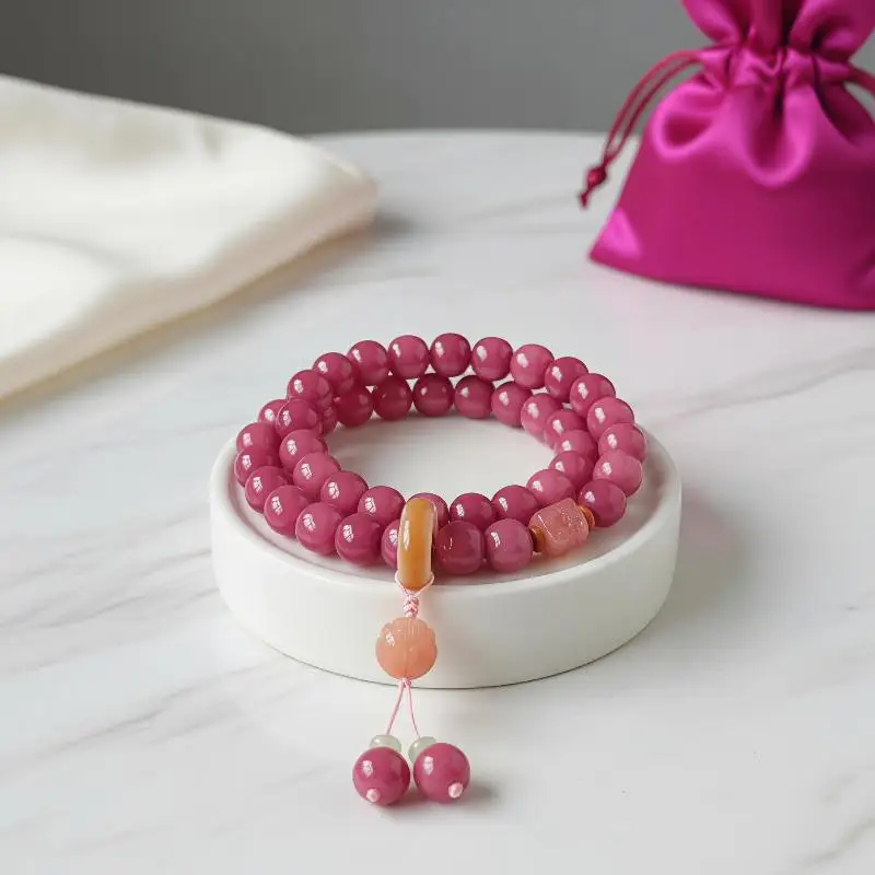 Chinese Style Purple Bodhi Double Circle Women's Handheld Bracelet Beads Cultural Play Bracelet Handmade Craft