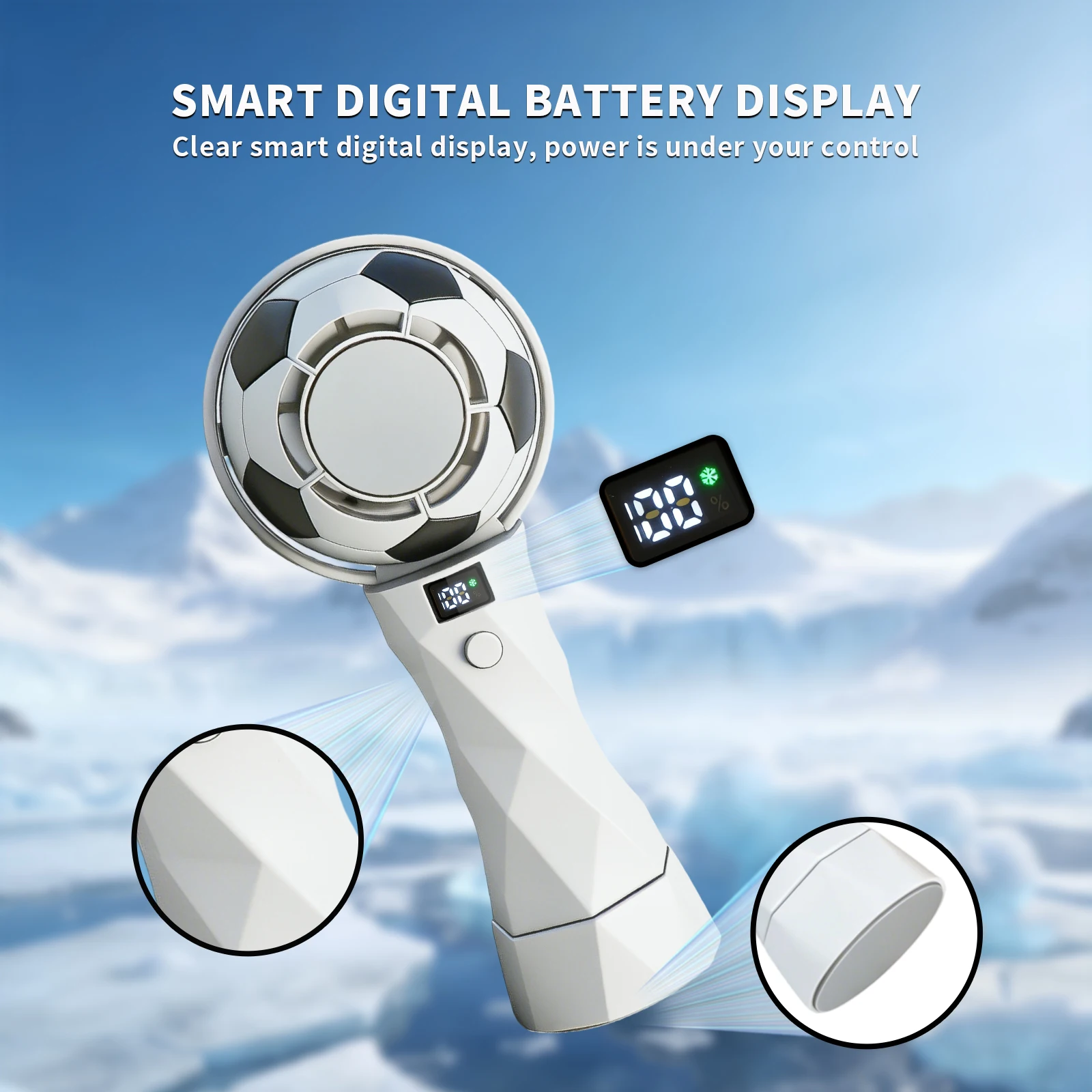 USB Powered Compact Cooling Fan Football Design Portable For Outdoor Camping Sports Travel And Football Cup Matches Summe