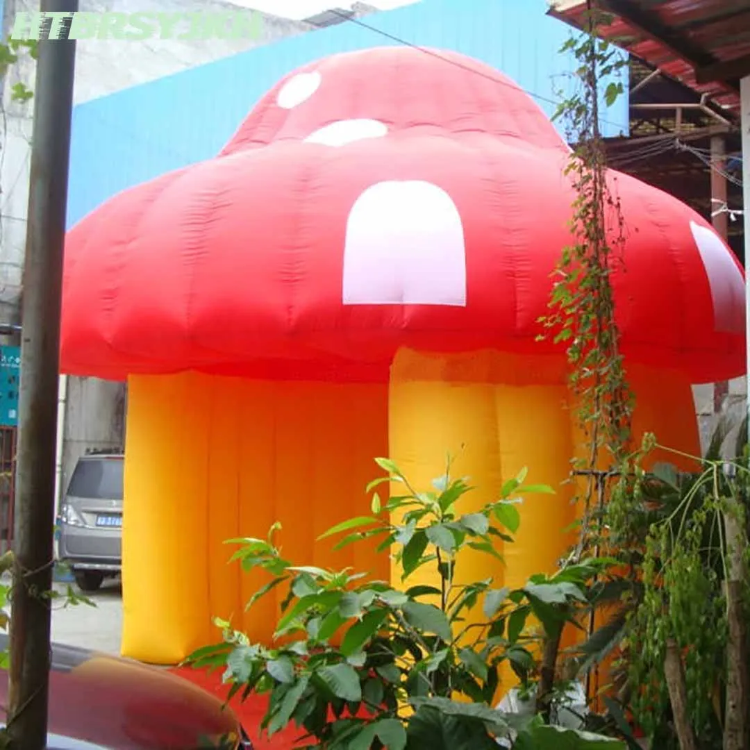 Giant Inflatable Mushroom Tent Air Blow Outdoor Cartoon Dome Party House Balloon for Children Decoration Toys w Big Entrance