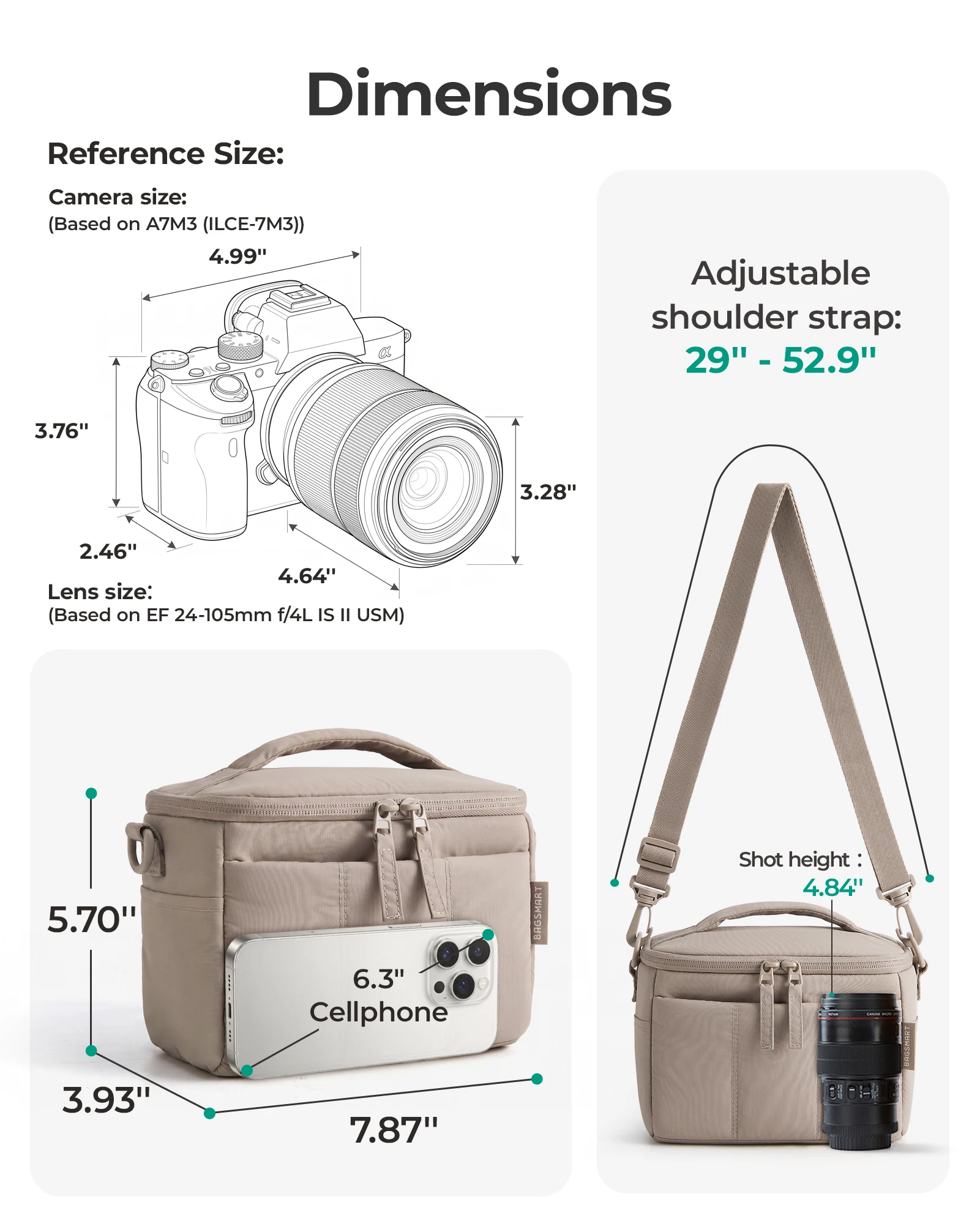 Sac à bandoulière rembourré po - Camera Bag Travel avis et prix