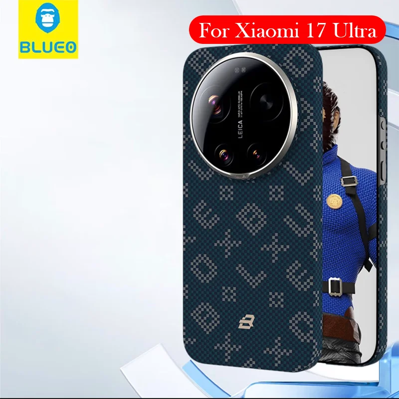 

Blueo Carbon Fibre Case For Xiaomi 17 Ultra Kevlar Wireless Charging Back Cover Case for XIAOMI 17 ULTRA