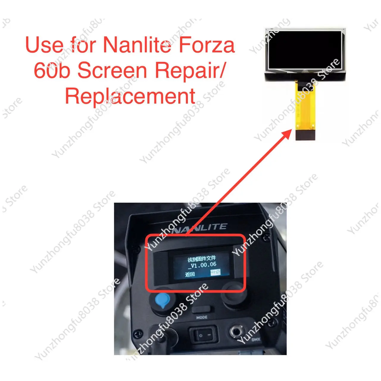 

Новый оригинальный OLED ЖК-дисплей для Nanlite Forza 60b Fs-300B Ремонт/Замена