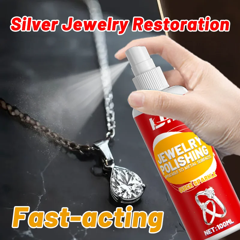 

Спрей для полировки ювелирных изделий KJM 100 мл — быстрый блеск для серебра, золота, платины, драгоценных камней, длительная защита от тускнения