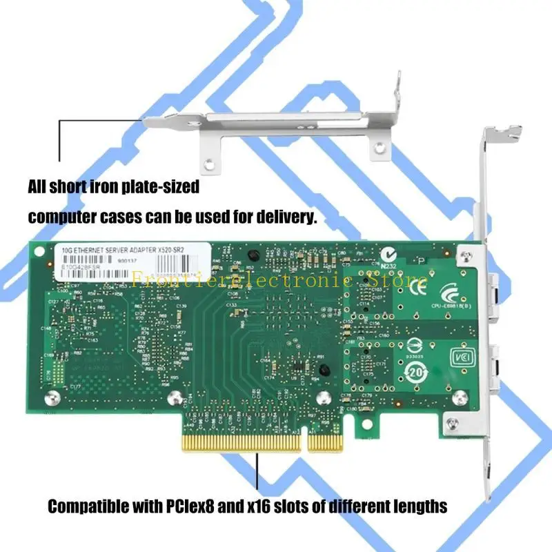 G8DB PCIExpress 10Gbit Networking Adapter Double Port Fiber Optical Server Use 82599ES
