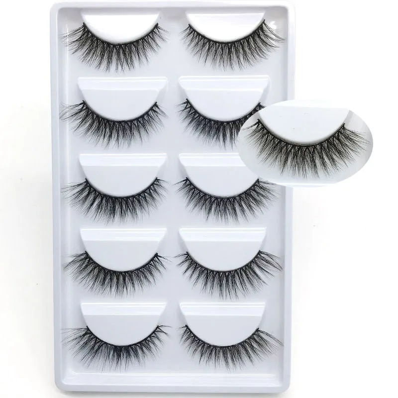 The most popular 3D E series 28 styles 5pairs/set 3D mink False EyeLashes 5 Pairs 3D Natural Long faux mink Eyelashes