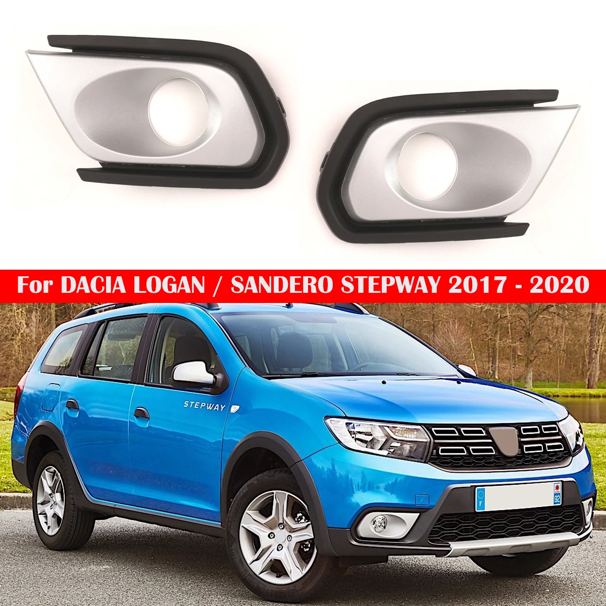 For DACIA LOGAN / SANDERO STEPWAY 2017 - 2020 261A37821R 261A20186R Left Right Car Front Fog Light Grilles Bumper Grill Cover