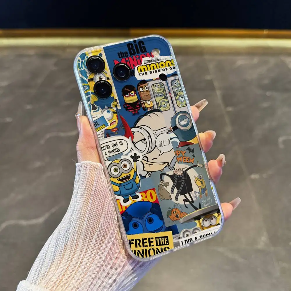 C-desenho animado fofo m-minions-s capa de telefone para iphone 17,16,15,14,13,12,11 pro, max, plus, x,xs, xr, se4, e mini capa macia transparente