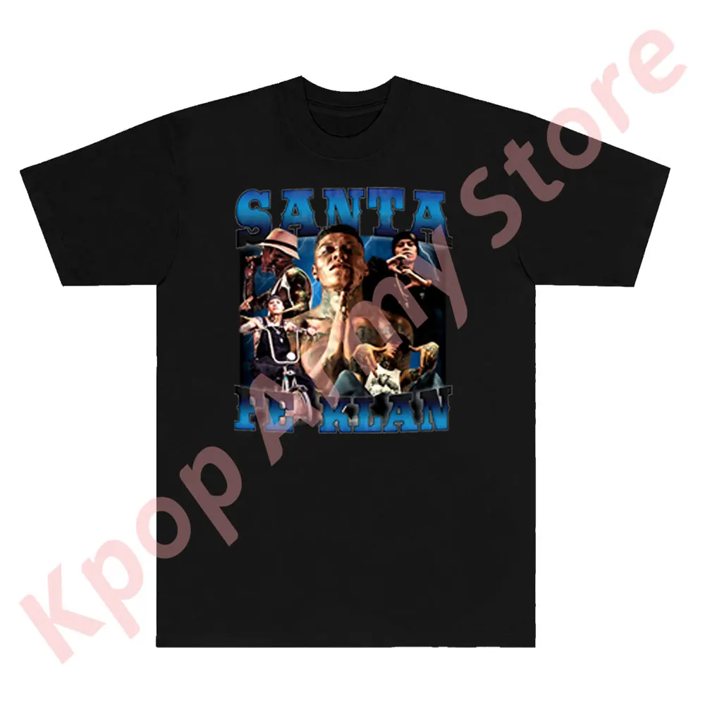 Santa Fe Klan Vintage T-shirts Blanco y Negro Tour Merch Tee Summer Women Men Fashion Casual Short Sleeve Shirts