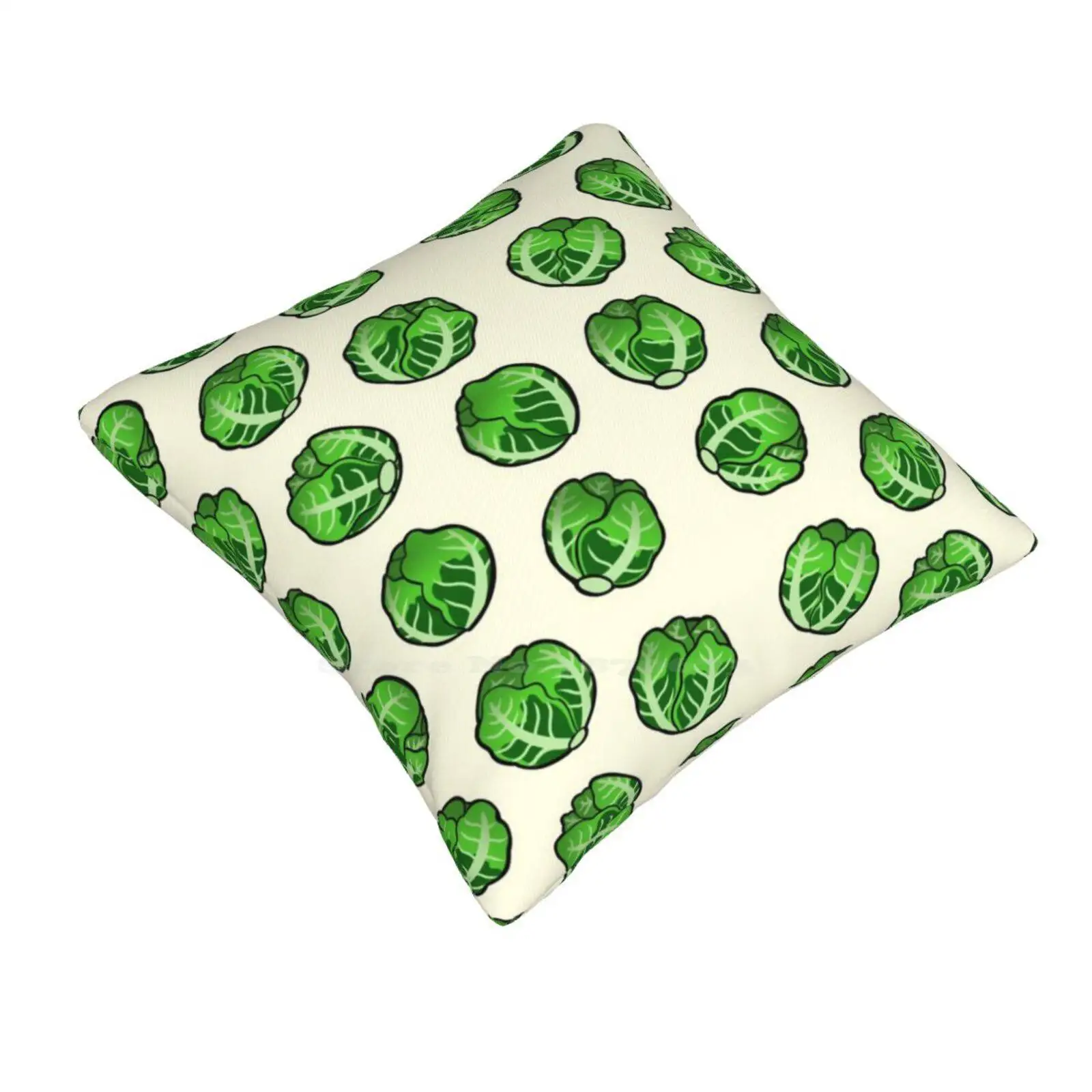 Brussel Sprout Pattern Pillowslip Pillowcase Brussel Sprouts Xmas Holiday Festive Meal Food Green Salad Feast Thanksgiving