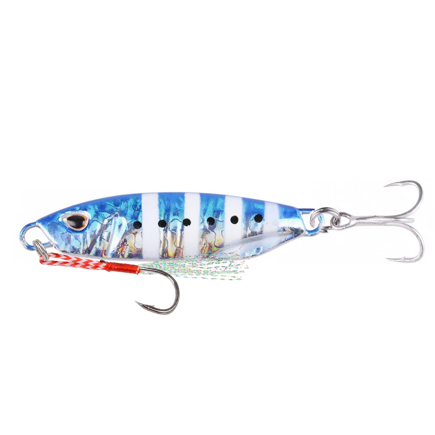 Metal Slow Jig Cast Spoon15g- 40g 50g Artificial Bait Shore Fishing Jigging Lead Metal Stripe Fishing Lures Jigs 17pcs Lure Set
