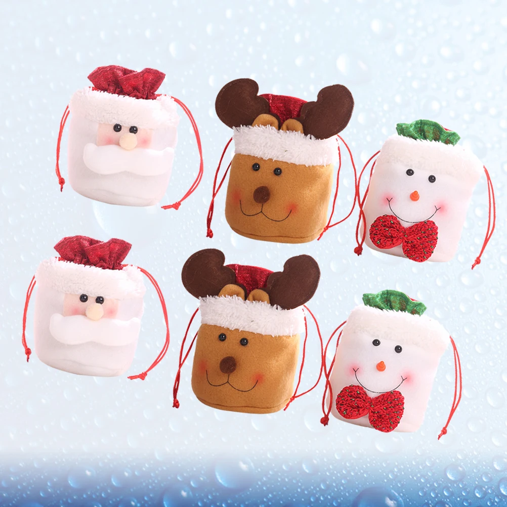 

6Pcs Apple Bag Christmas Candy Drawstring Kids Gift Large Capacity Storage Birthday Present
