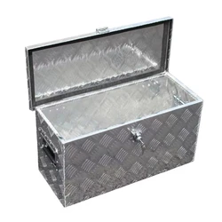 Customized 600 x 250 x 300 mm Aluminum Tool Box Checkered Plate Heavy Duty Pickup Truck Storage Five Bars