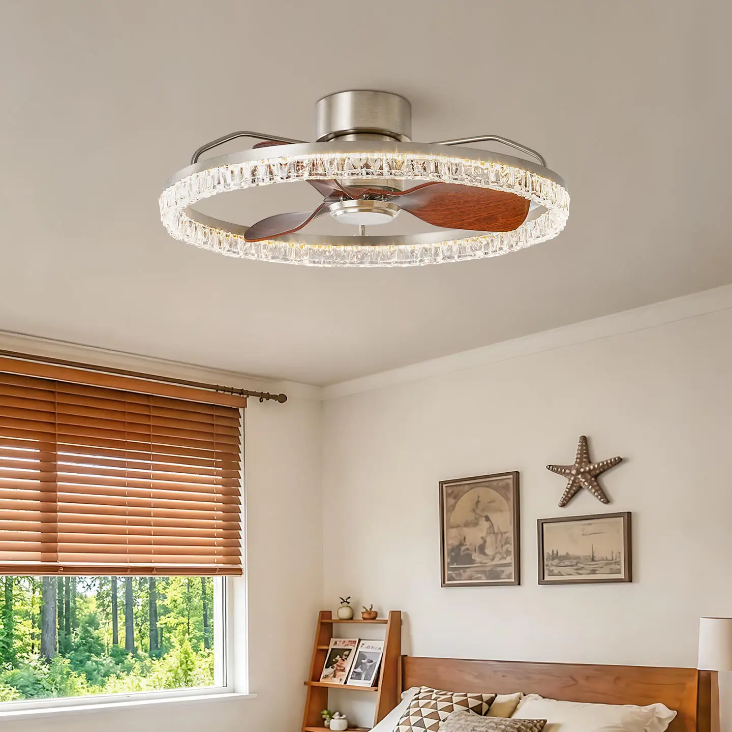 New Eye-friendly Ceiling Fans Light For Bedroom Industrial-style Ceiling Lamp For Bedroom And Study Bauhaus Fan Pendant Light