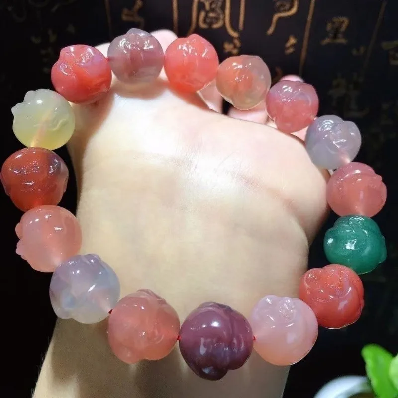 Pulsera de buda Yanyuan agate happy Maitreya