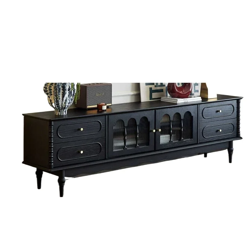 

French retro TV cabinet American storage solid wood chest cabinet bedroom cabinet