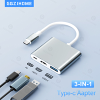 3 in 1 Usb Hub USB C to HDTV-compatible Splitter HUB Type-c to HDTV-compatible USB3.0 Docking Station For Macbook Air Converter