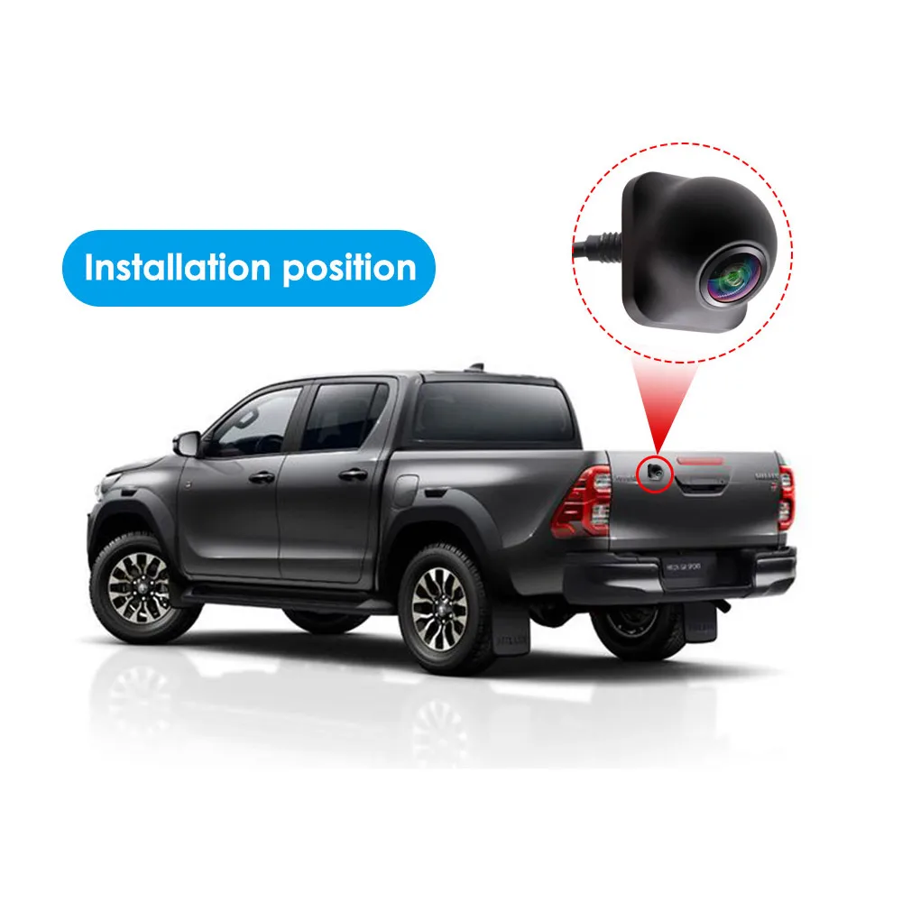 SMARTOUR 4K 180° Fisheye Lens 1920x1080P HD AHD Vehicle Rear View Reverse Camera Vertical installation Black Car Camera