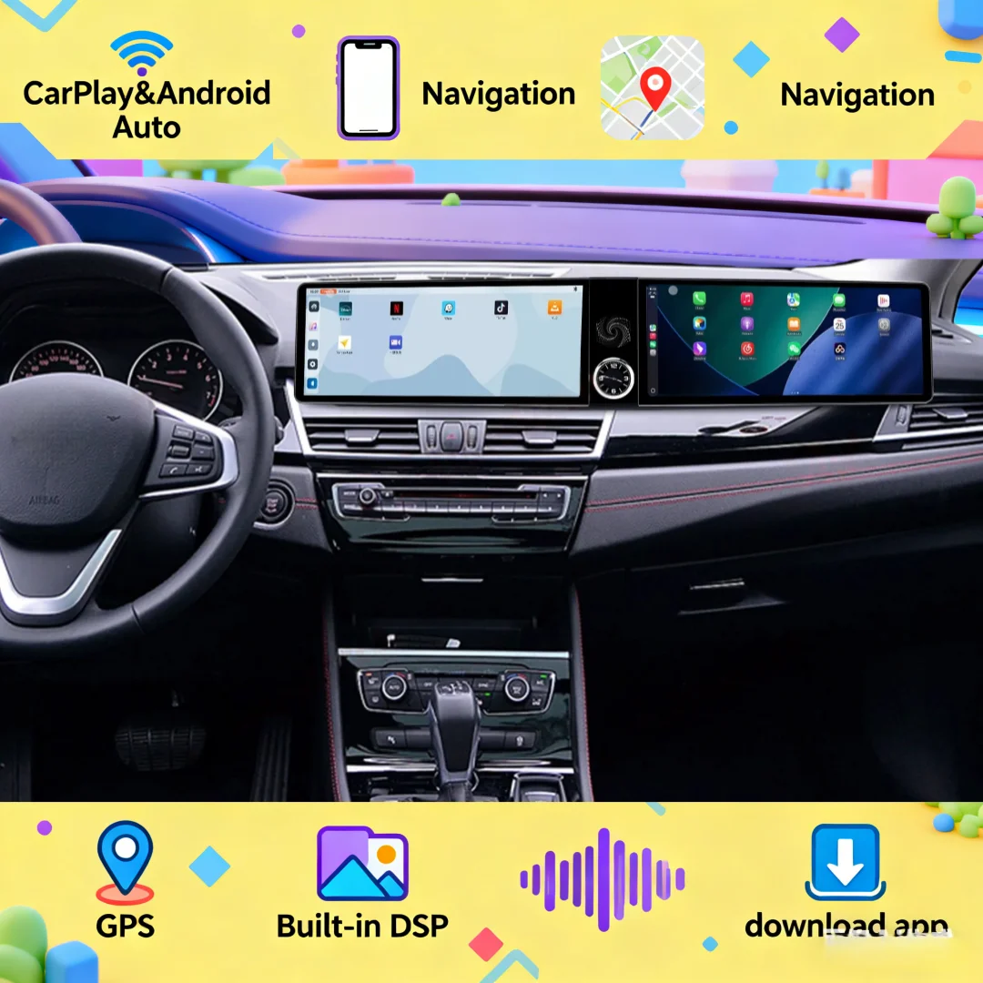 Dual Touch Screen Android 13 Carplay Car Radio For Audi Q7 2016 2017 2018 - 2020 Car GPS Navigation Multimedia Stereo Head unit