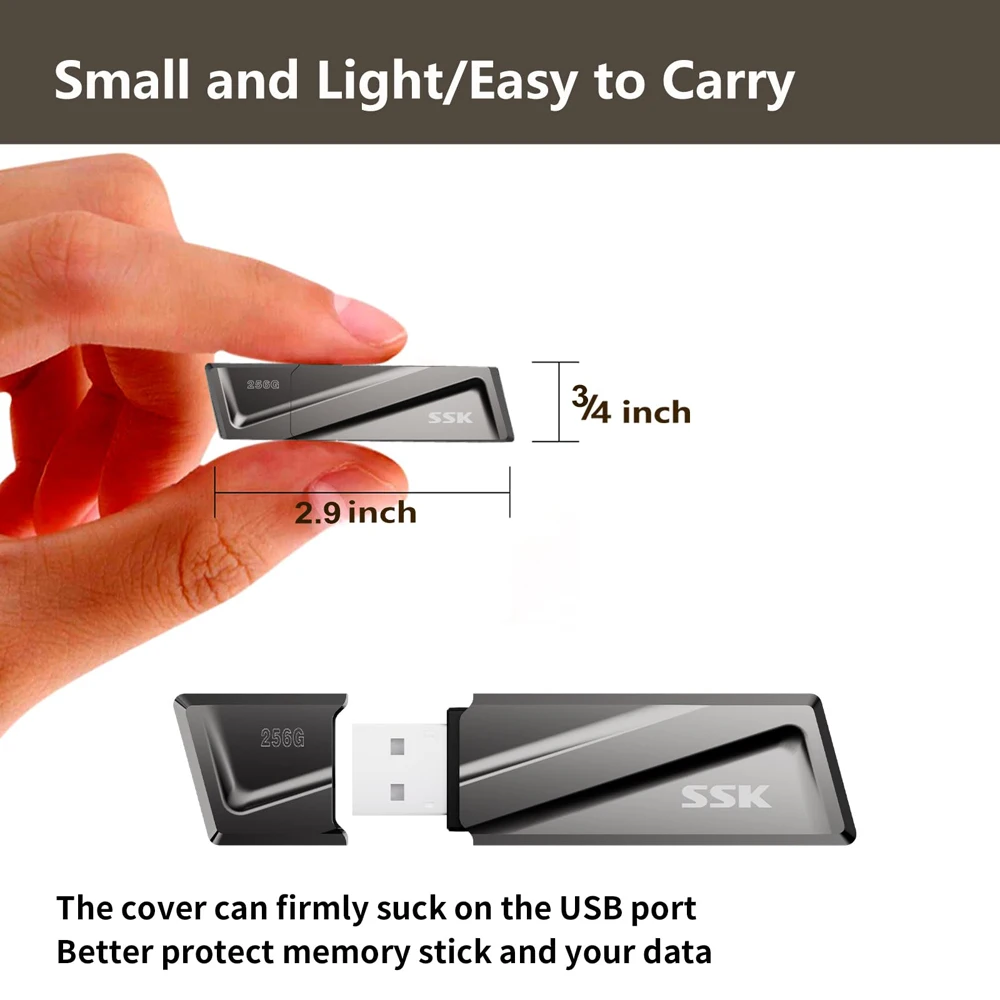 SSK USB Flash Drive Usb Stick 550MB/s Externel Solid State Drive Portable Mini Flash Pen Drive Memory Stickfor MacBook/Laptop
