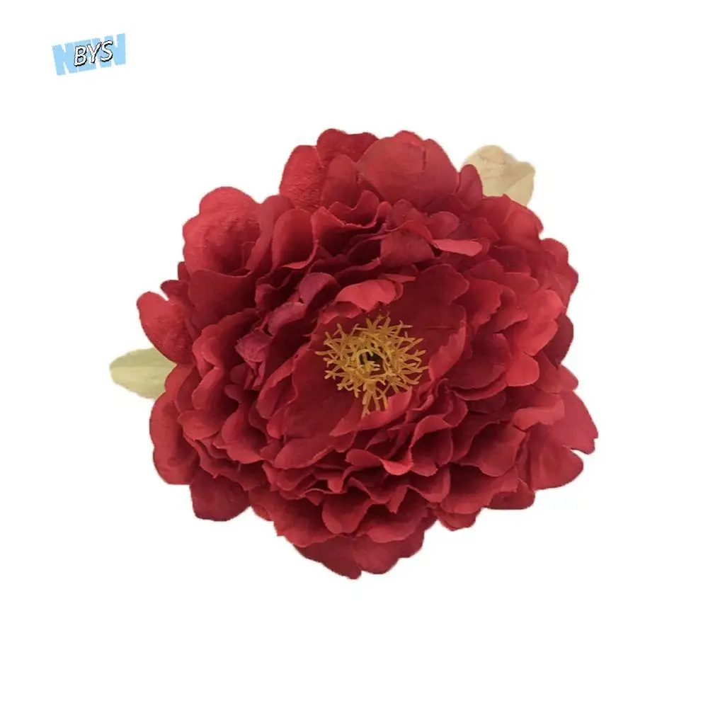 

Hanfu Style Simulation Flower Hair Clip Hairpins Large Size Rose Flower Barrettes Hair Side Clip Headdress