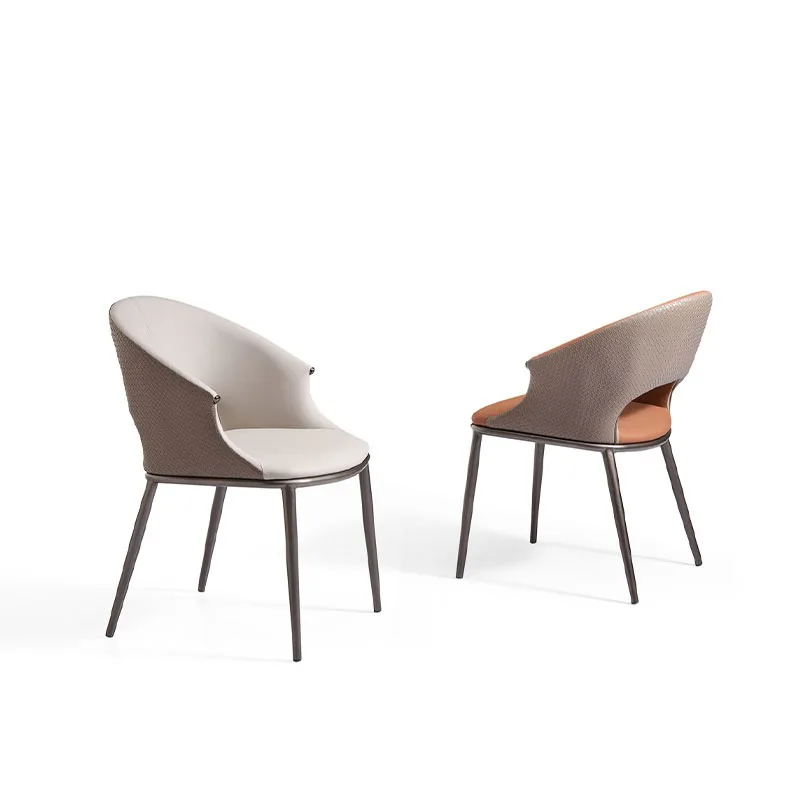 Wholesale cheap modern luxury dining chair set imitation leather stainless steel legs high-end restaurant home dining chair