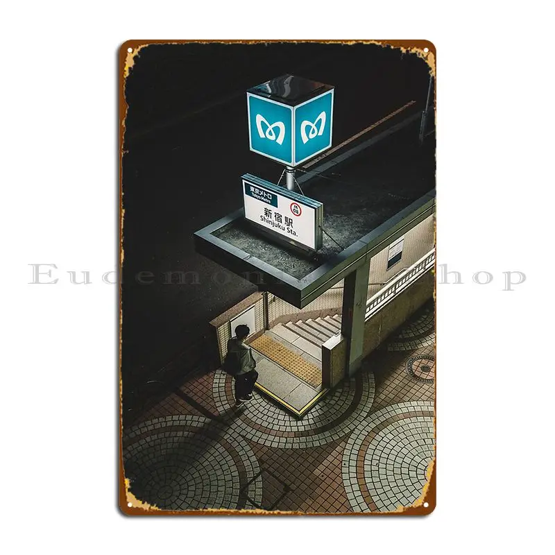 Tokyo Metro Station Metal Plaque Design Wall Plaque Club Wall Plaque Club Tin Sign Poster