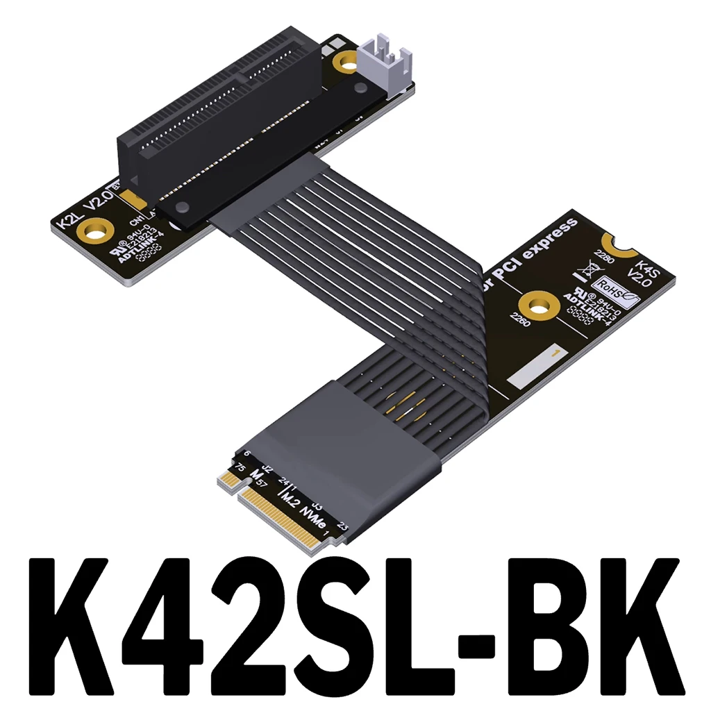 For M.2 NVMe to PCI-E x4 Signal Extension Adapter Cable PCIe 5.0 x4 Gen5 128Gbps High-Speed Lossless Flexible Extension Cable