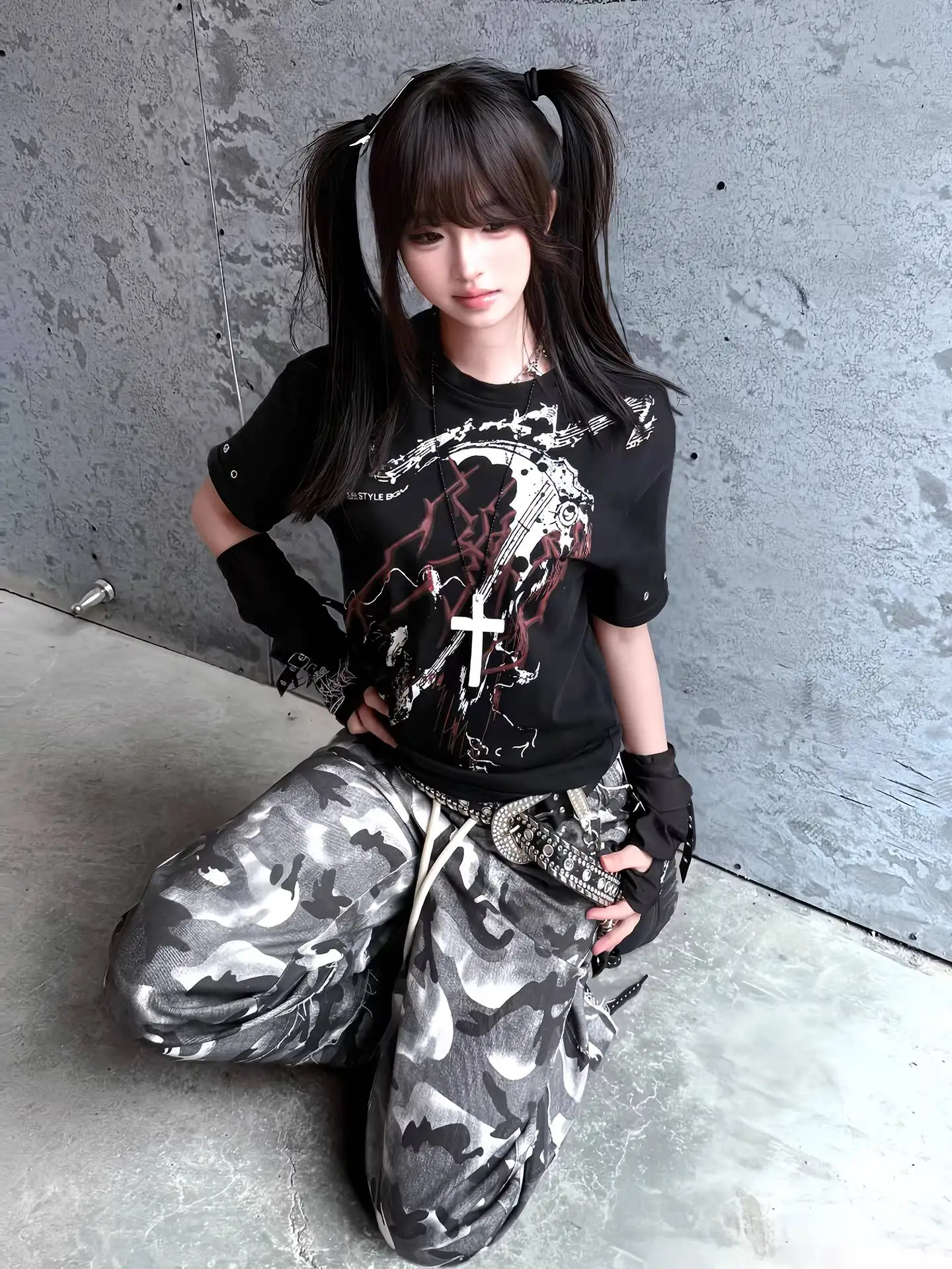 

Unisex T-shirt 2026 New Y2K Subculture Black Standard Shoulder T-Shirt For Women Summer Short Sleeve Loose Casual Tops