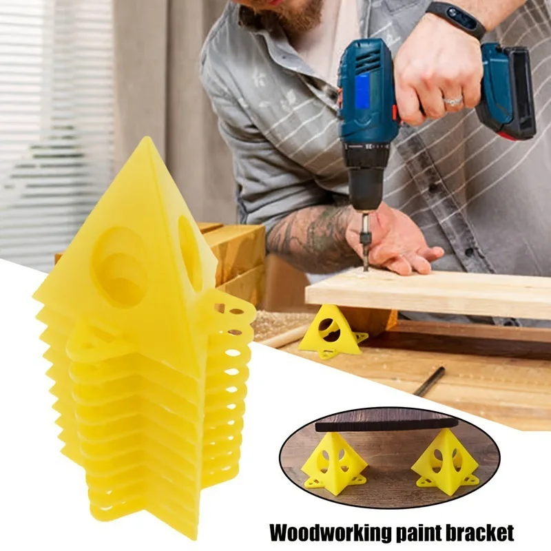 Pyramid shaped woodworking bracket 50 * 60mm yellow plastic oil art drawing board paint spray triangular bracket