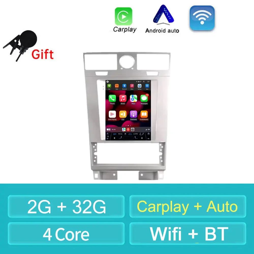 new 128G For Lincoln Navigator 2005 2006 Tesla style Screen Android 14 Carplay Car Radio Multimedia Player Navigation Auto