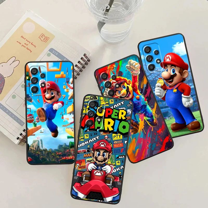 Magic Super M-Marios Cartoon For Samsung Note 20 10 Ultra Plus A31 A14 A12 A70 A34 A25 A04 A05 A15 A24 5G Black TPU Phone Case