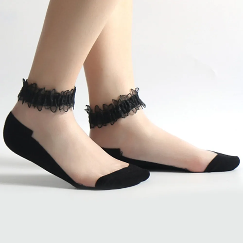 

Woman Lace short sock thin socks loafer Low Cut No Show Boat Invisible Socks W019