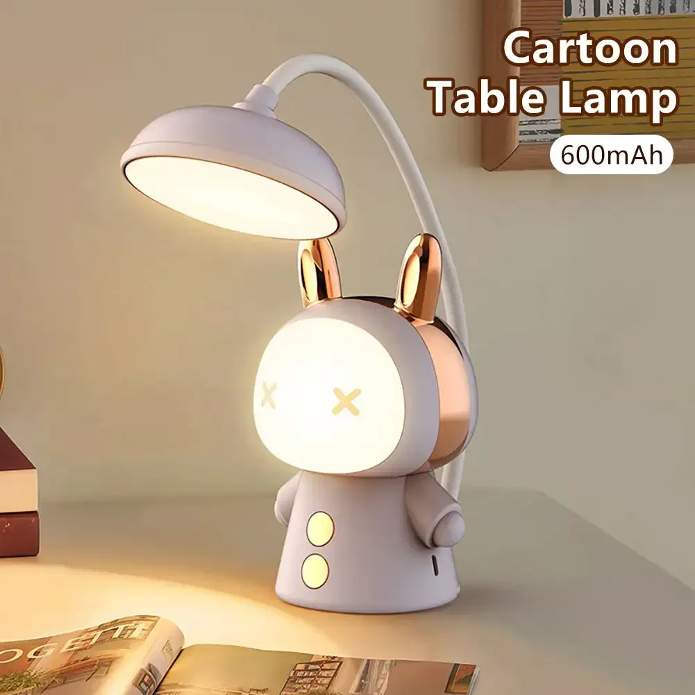 Cartoon Desk Lamp Eye Protection Energy-saving Reading Lamp USB Charging Sleeping Night Light LED Table Lamp for Kids Gift