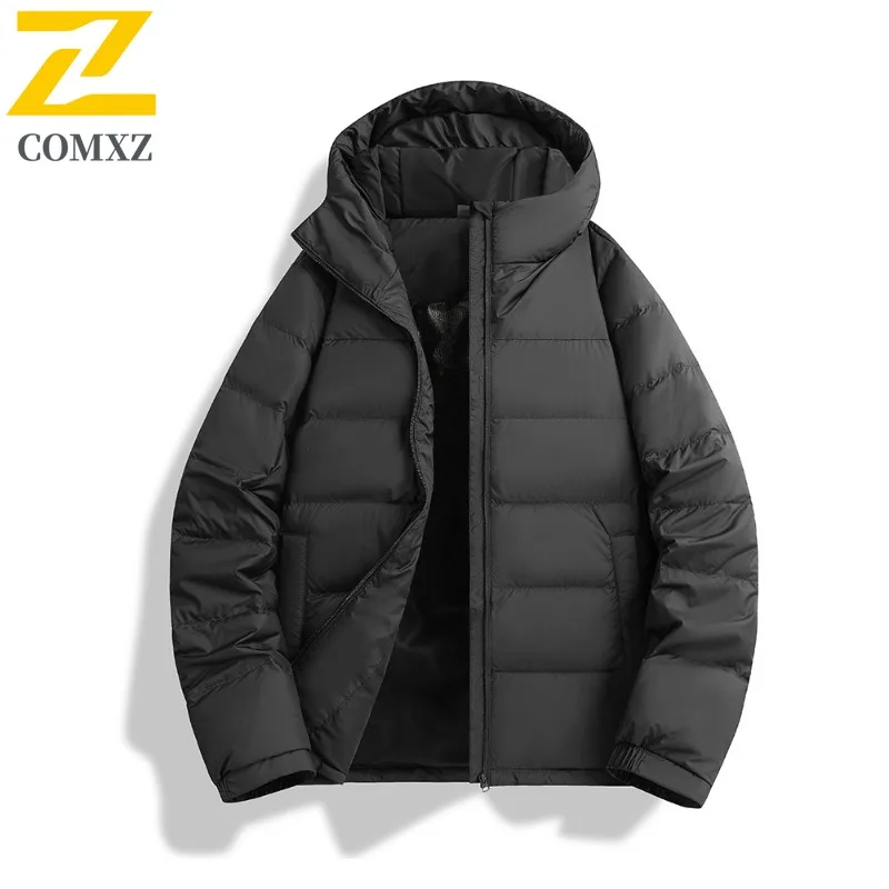 

COMXZ Мужское пальто Parker Высокое качество Модные лыжные путешествия Теплая свободная зимняя куртка Стильные уличные минималистичные куртки-пуховики 2025