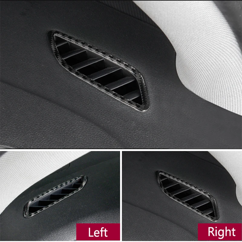 Real Carbon Fiber Car Styling Console Dashboard Both Side Air Outlet Frame Decoration Cover Trim For Audi A4 S4 RS4 B8 8K A5 S5