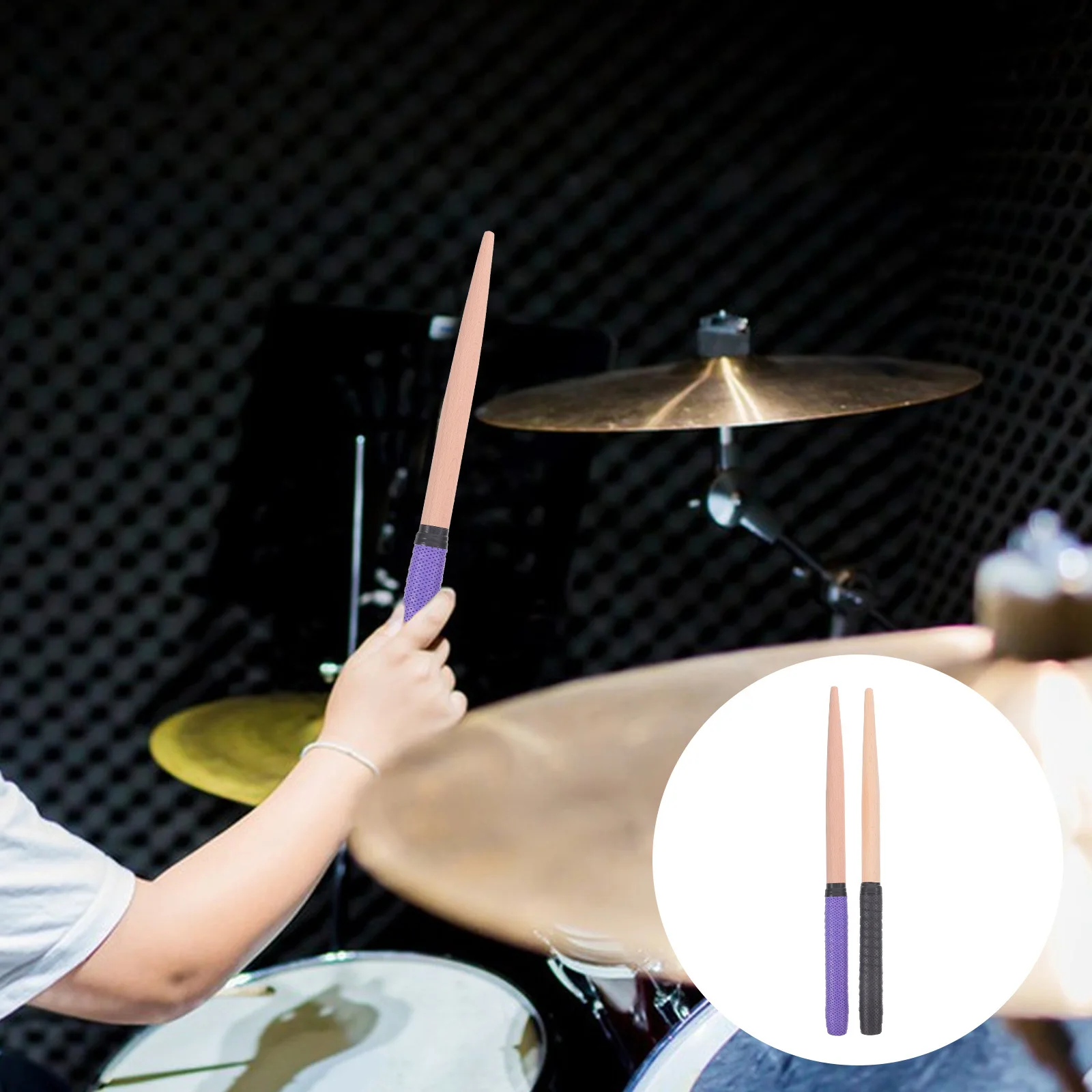 

1Pair 13.76 Inch Wooden Drumsticks Enhanced Stability Control for Drumming Sessions Professional Enthusiasts Mallets Percussion