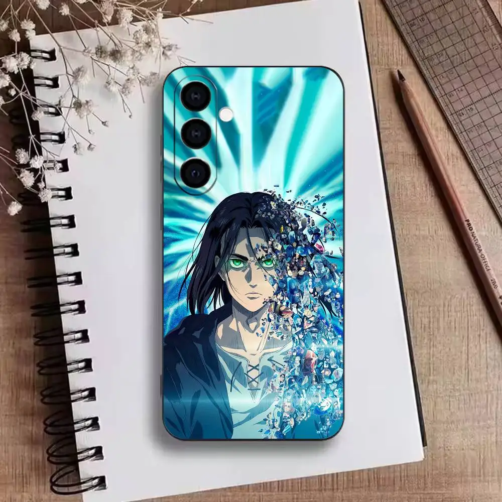 Eren Yeager Attack on Titan Plating  Phone Case For Samsung Galaxy A73,A72,A71,A70,A53,A52,A51,Soft Silicone Black Cover