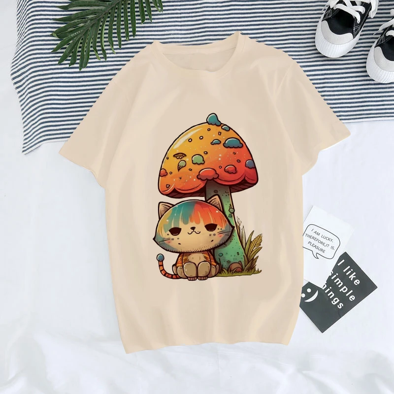 Mushroom Dark Academia Frog T Shirt Women Mushroom Casual Harajuku Tshirt Unisex Kawaii Summer Tops Cartoon Y2k Tee Shirt Female