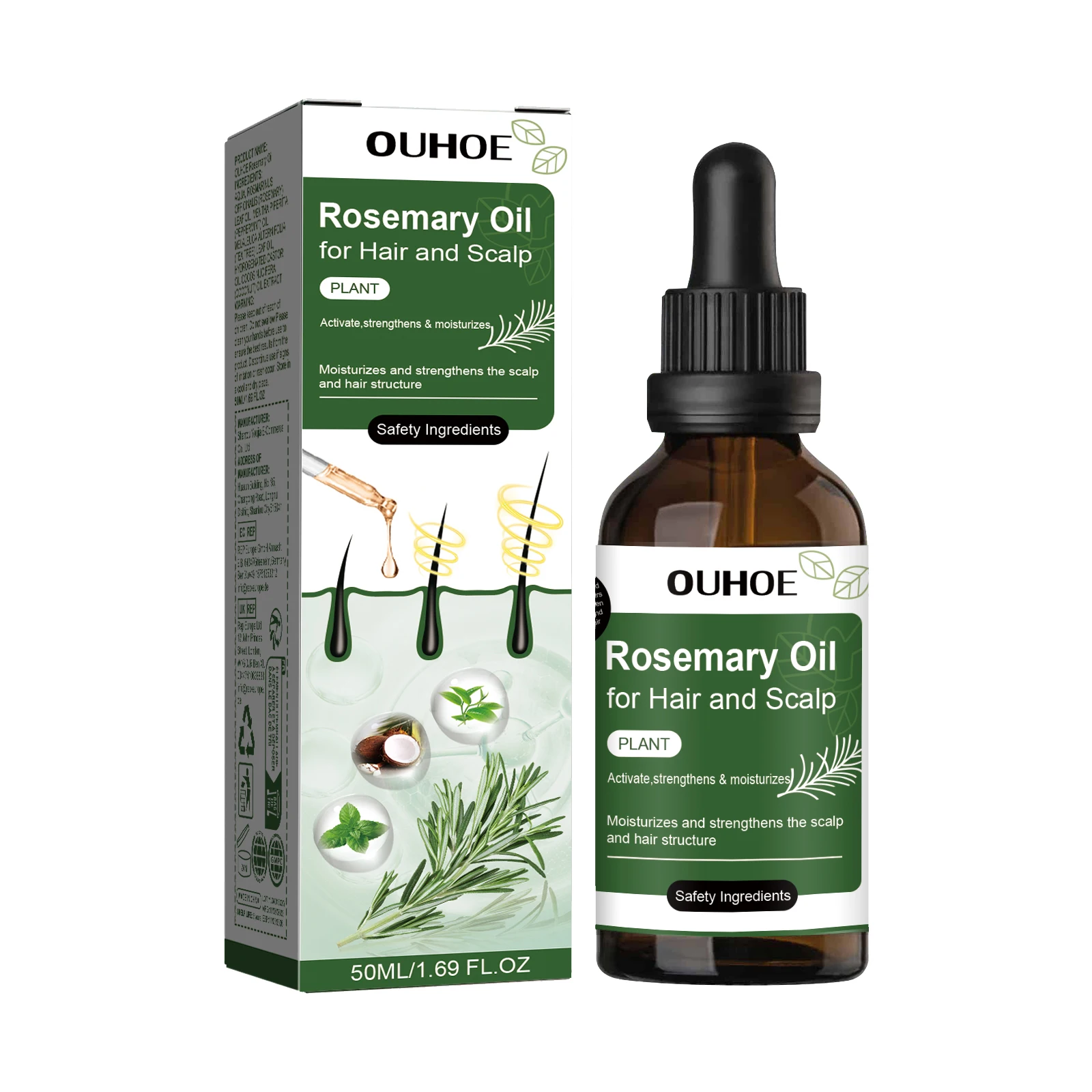 Aceite de Romero para el Cuidado del Cabello, Anticaída, Nutritivo y Fortalecedor, Aceite Esencial para el Cuidado del Cabello