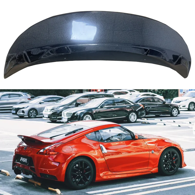 For Nissan 370Z Z34 Carbon Fiber Trunk Wing 09 onwards Carbon Fiber Rear Roof Spoiler Wing Trunk Lip Boot Cover Car Styling