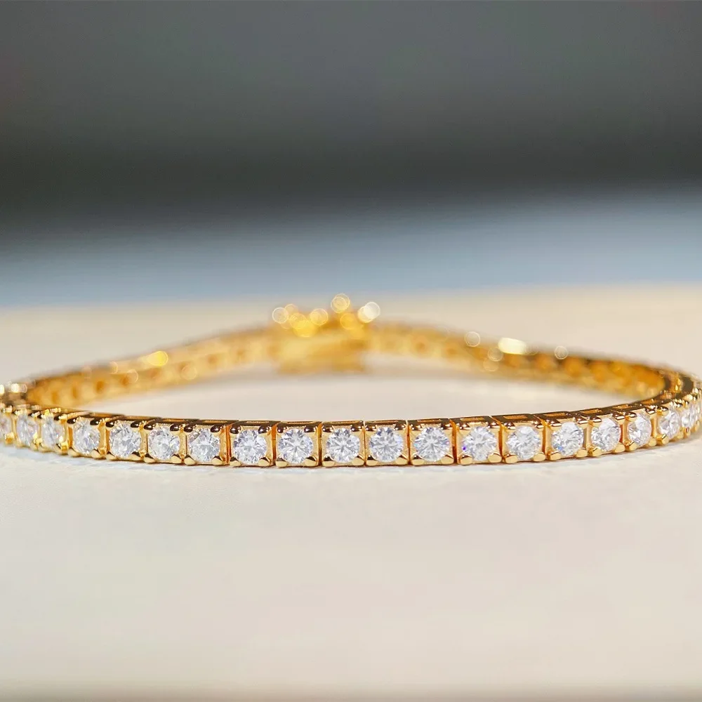 Morgan tennis bracelet, PT950 platinum bracelet, for both men and women, 2.5mm, Morgan stone bracelet, dark color