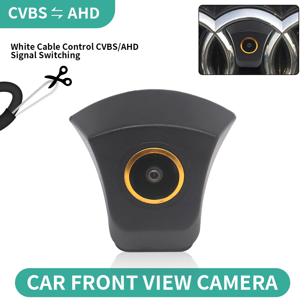 Caméra de vue avant de voiture CCD AHD Golden Len, pour Audi A1 A2 A3 A4 A5 A6 A7 A8 A4L A6L Q3 Q5 Q7 TT TTS, logo avant